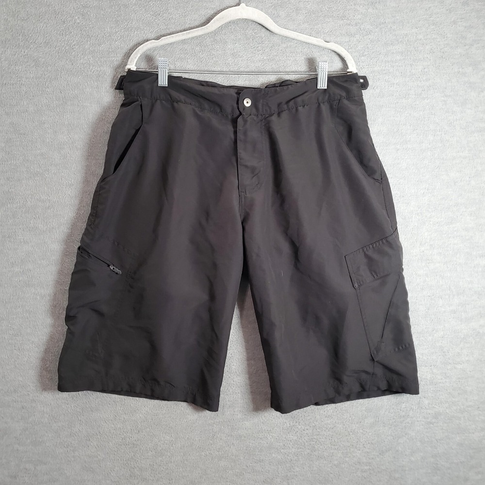 Fox Racing Men Cycling Shorts 36 Black Cargo Zip Padded‎ Lined Stretch Mountain